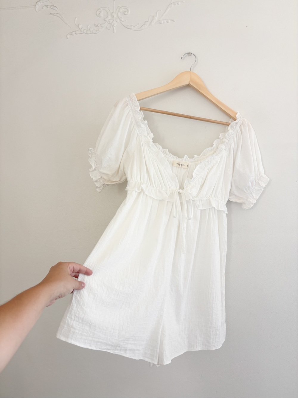 White Short Sleeve Babydoll Dress - Women - Picture 2 of 6